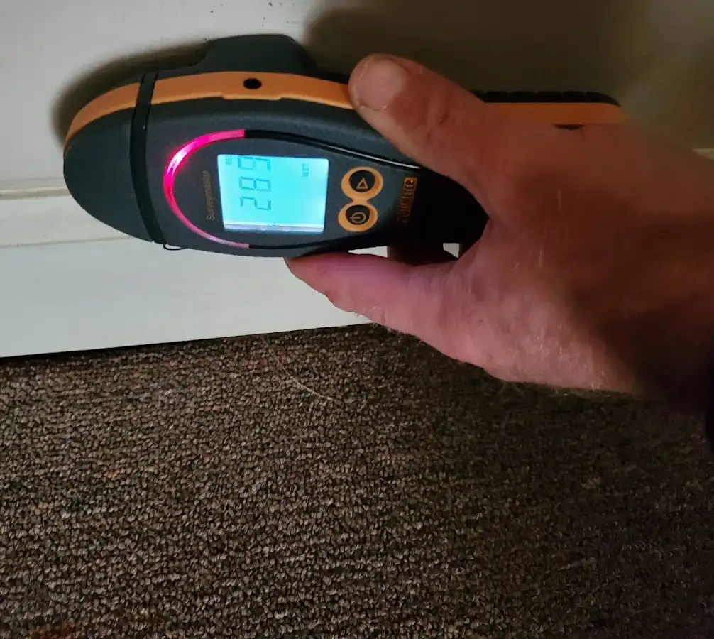 Moisture detection at baseboard during Mold Inspection & Testing in Eureka